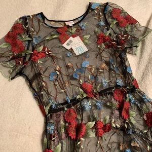 Lularoe Deanne 2 Overlay Dress Black